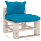 vidaXL Divano da Giardino Pallet 3 Posti con Cuscini in Legno di Pino vidaXL Divano da Giardino Pallet 3 Posti con Cuscini in Legno di Pino