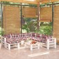 vidaXL Salotto da Giardino in Pallet 9 pz e Cuscini in Legno di Pino vidaXL Salotto da Giardino in Pallet 9 pz e Cuscini in Legno di Pino