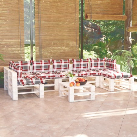 vidaXL Salotto da Giardino su Pallet 8 pz con Cuscini in Legno di Pino