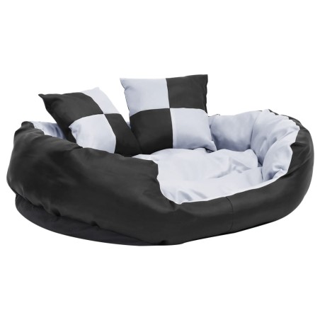 vidaXL Cuscino per Cani Reversibile e Lavabile Grigio Nero 85x70x20 cm