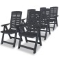 vidaXL Sedie Reclinabili Giardino 6 pz in Plastica Antracite vidaXL Sedie Reclinabili Giardino 6 pz in Plastica Antracite