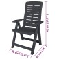 vidaXL Sedie Reclinabili Giardino 6 pz in Plastica Antracite vidaXL Sedie Reclinabili Giardino 6 pz in Plastica Antracite