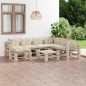 vidaXL Salotto da Giardino su Pallet 8 pz con Cuscini in Legno di Pino vidaXL Salotto da Giardino su Pallet 8 pz con Cuscini in Legno di Pino