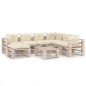 vidaXL Salotto da Giardino su Pallet 8 pz con Cuscini in Legno di Pino vidaXL Salotto da Giardino su Pallet 8 pz con Cuscini in Legno di Pino