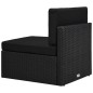 vidaXL Set Divani da Giardino 11 pz con Cuscini in Polyrattan Nero vidaXL Set Divani da Giardino 11 pz con Cuscini in Polyrattan Nero