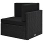 vidaXL Set Divani da Giardino 11 pz con Cuscini in Polyrattan Nero vidaXL Set Divani da Giardino 11 pz con Cuscini in Polyrattan Nero