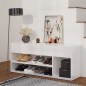 vidaXL Panca Portascarpe Bianco Lucido 105x30x45 cm in Truciolato vidaXL Panca Portascarpe Bianco Lucido 105x30x45 cm in Truciolato