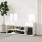 vidaXL Panca Portascarpe Bianco Lucido 105x30x45 cm in Truciolato vidaXL Panca Portascarpe Bianco Lucido 105x30x45 cm in Truciolato