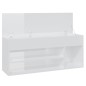 vidaXL Panca Portascarpe Bianco Lucido 105x30x45 cm in Truciolato vidaXL Panca Portascarpe Bianco Lucido 105x30x45 cm in Truciolato