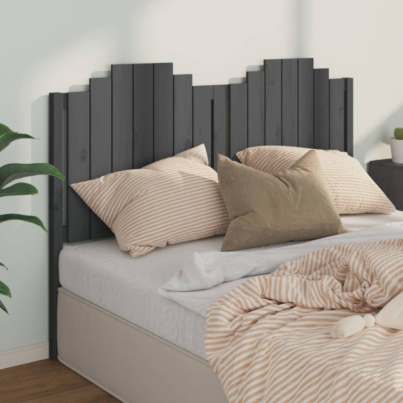 Testiera per Letto Grigia 156x4x110 cm Legno Massello di Pino Testiera per Letto Grigia 156x4x110 cm Legno Massello di Pino