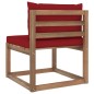 vidaXL Divano Centrale da Giardino su Pallet con Cuscini Rosso Vino vidaXL Divano Centrale da Giardino su Pallet con Cuscini Rosso Vino
