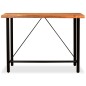 vidaXL Set da Bar 7 pz in Legno Massello di Acacia Vera Pelle e Tela