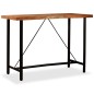 vidaXL Set da Bar 7 pz in Legno Massello di Acacia Vera Pelle e Tela