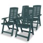 vidaXL Sedie Reclinabili da Giardino 4 pz in Plastica Verdi vidaXL Sedie Reclinabili da Giardino 4 pz in Plastica Verdi