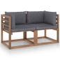 vidaXL Divano Giardino Pallet 2 Posti con Cuscini Antracite Legno Pino vidaXL Divano Giardino Pallet 2 Posti con Cuscini Antracite Legno Pino