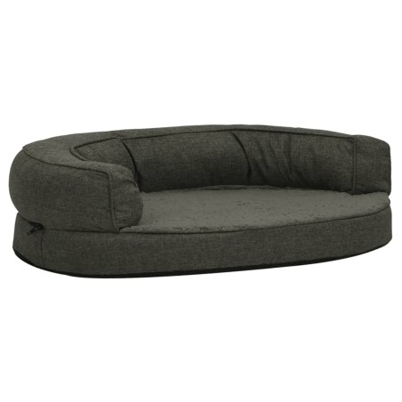vidaXL Materasso Ergonomico per Cani 90x64 cm Pile Lino Grigio Scuro