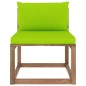 vidaXL Divano Centrale da Giardino su Pallet con Cuscini Verde Intenso vidaXL Divano Centrale da Giardino su Pallet con Cuscini Verde Intenso