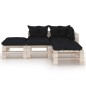 vidaXL Salotto Giardino in Pallet con Cuscini 4 pz in Legno di Pino vidaXL Salotto Giardino in Pallet con Cuscini 4 pz in Legno di Pino