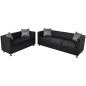 vidaXL Set Divani a 3 e a 2 Posti in Similpelle Nero vidaXL Set Divani a 3 e a 2 Posti in Similpelle Nero