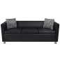 vidaXL Set Divani a 3 e a 2 Posti in Similpelle Nero vidaXL Set Divani a 3 e a 2 Posti in Similpelle Nero