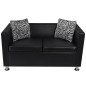 vidaXL Set Divani a 3 e a 2 Posti in Similpelle Nero vidaXL Set Divani a 3 e a 2 Posti in Similpelle Nero