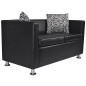 vidaXL Set Divani a 3 e a 2 Posti in Similpelle Nero vidaXL Set Divani a 3 e a 2 Posti in Similpelle Nero