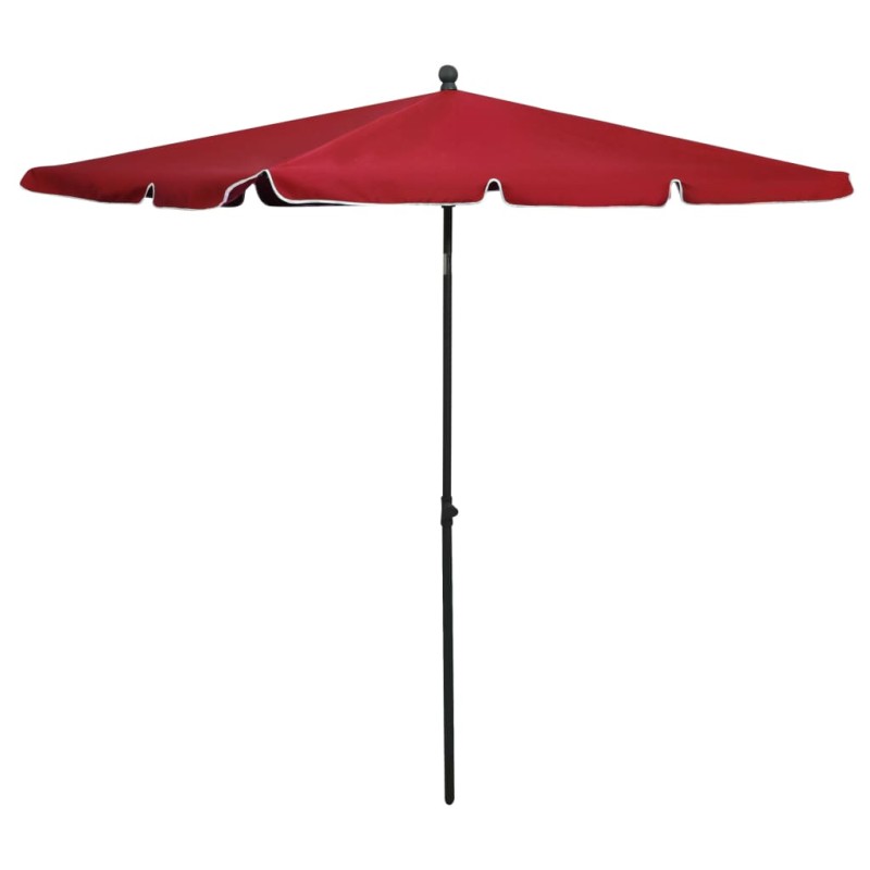 Ombrellone da Giardino con Palo 210x140 cm Rosso Bordò Ombrellone da Giardino con Palo 210x140 cm Rosso Bordò