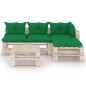 vidaXL Set Salotto Giardino su Pallet Cuscini 5 pz in Legno di Pino vidaXL Set Salotto Giardino su Pallet Cuscini 5 pz in Legno di Pino