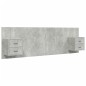 Testiera Letto con Comodini in Legno Multistrato Grigio Cemento Testiera Letto con Comodini in Legno Multistrato Grigio Cemento