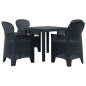 vidaXL Set Pranzo da Giardino 5 pz in Plastica Antracite Stile Rattan vidaXL Set Pranzo da Giardino 5 pz in Plastica Antracite Stile Rattan