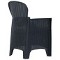 vidaXL Set Pranzo da Giardino 5 pz in Plastica Antracite Stile Rattan vidaXL Set Pranzo da Giardino 5 pz in Plastica Antracite Stile Rattan