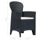 vidaXL Set Pranzo da Giardino 5 pz in Plastica Antracite Stile Rattan vidaXL Set Pranzo da Giardino 5 pz in Plastica Antracite Stile Rattan