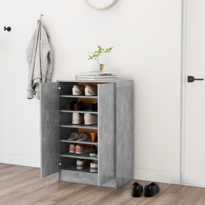 vidaXL Scarpiera Grigio Cemento 60x35x92 cm in Truciolato vidaXL Scarpiera Grigio Cemento 60x35x92 cm in Truciolato
