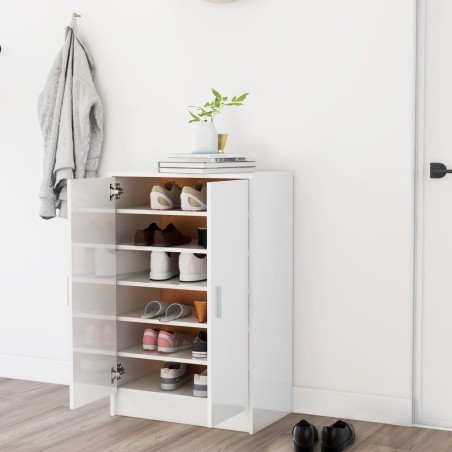 vidaXL Scarpiera Bianco Lucido 60x35x92 cm in Truciolato