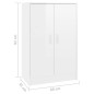 vidaXL Scarpiera Bianco Lucido 60x35x92 cm in Truciolato vidaXL Scarpiera Bianco Lucido 60x35x92 cm in Truciolato