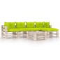 vidaXL Set Salotto Giardino su Pallet Cuscini 6 pz in Legno di Pino