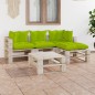 vidaXL Set Salotto Giardino su Pallet Cuscini 5 pz in Legno di Pino vidaXL Set Salotto Giardino su Pallet Cuscini 5 pz in Legno di Pino