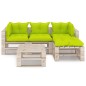 vidaXL Set Salotto Giardino su Pallet Cuscini 5 pz in Legno di Pino vidaXL Set Salotto Giardino su Pallet Cuscini 5 pz in Legno di Pino