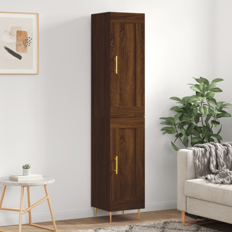 vidaXL Credenza Rovere Marrone 34,5x34x180 cm in Legno Multistrato vidaXL Credenza Rovere Marrone 34,5x34x180 cm in Legno Multistrato