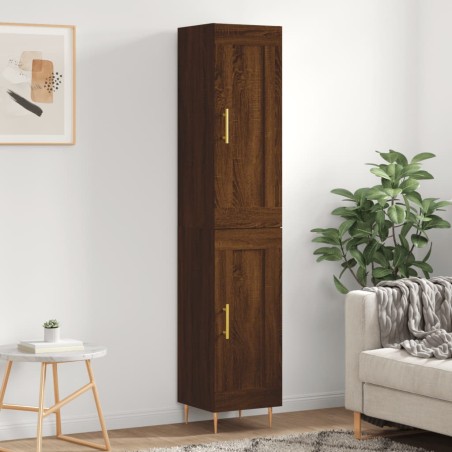 vidaXL Credenza Rovere Marrone 34,5x34x180 cm in Legno Multistrato