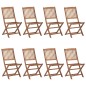 vidaXL Sedie da Giardino Pieghevoli 8 pz con Cuscini Massello Acacia vidaXL Sedie da Giardino Pieghevoli 8 pz con Cuscini Massello Acacia