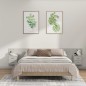 Testiera Letto con Comodini in Legno Multistrato Grigio Cemento Testiera Letto con Comodini in Legno Multistrato Grigio Cemento