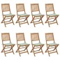 vidaXL Sedie da Giardino Pieghevoli 8 pz con Cuscini Massello Acacia vidaXL Sedie da Giardino Pieghevoli 8 pz con Cuscini Massello Acacia