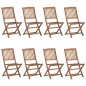 vidaXL Sedie da Giardino Pieghevoli 8 pz con Cuscini Massello Acacia vidaXL Sedie da Giardino Pieghevoli 8 pz con Cuscini Massello Acacia