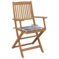 vidaXL Sedie da Giardino Pieghevoli 6 pz con Cuscini Massello Acacia vidaXL Sedie da Giardino Pieghevoli 6 pz con Cuscini Massello Acacia
