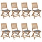 vidaXL Sedie da Giardino Pieghevoli 8 pz con Cuscini Massello Acacia vidaXL Sedie da Giardino Pieghevoli 8 pz con Cuscini Massello Acacia