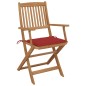 vidaXL Sedie da Giardino Pieghevoli 6 pz con Cuscini Massello Acacia vidaXL Sedie da Giardino Pieghevoli 6 pz con Cuscini Massello Acacia