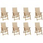 vidaXL Sedie da Giardino Pieghevoli con Cuscini 8 pz Massello Acacia vidaXL Sedie da Giardino Pieghevoli con Cuscini 8 pz Massello Acacia