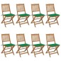 vidaXL Sedie da Giardino Pieghevoli 8 pz con Cuscini Massello Acacia