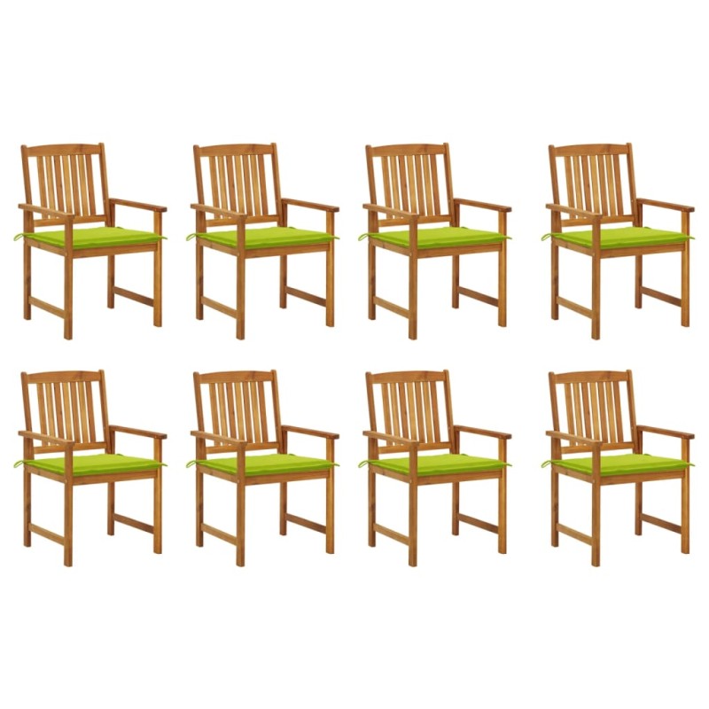 vidaXL Sedie da Giardino con Cuscini 8 pz in Legno Massello di Acacia vidaXL Sedie da Giardino con Cuscini 8 pz in Legno Massello di Acacia